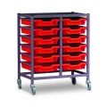 Double Trolley with Trays 850mm High
